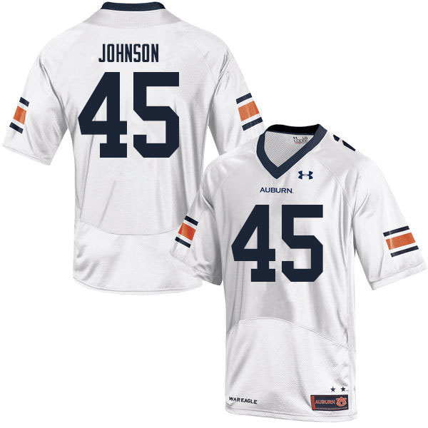 Men #45 Caleb Johnson Auburn Tigers College Football Jerseys Sale-White